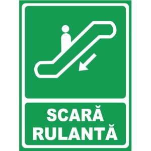 Indicator Scara rulanta coborare, Sticker autocolant
