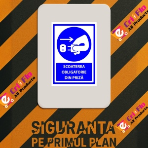 Indicator Scoaterea obligatorie din priza, Sticker autocolant - Img 3