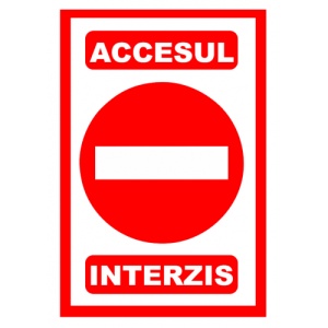 Indicator Semn accesul interzis, Sticker autocolant