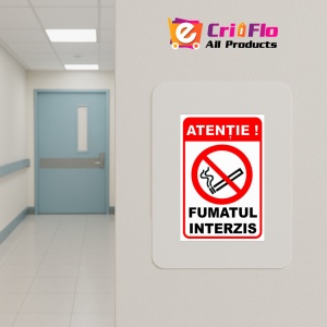 Indicator Semn atentie fumatul interzis, Sticker autocolant - Img 5