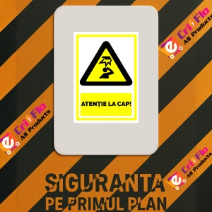 Indicator Semn atentie la cap, Sticker autocolant - Img 3