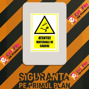 Indicator Semn atentie materiale in cadere, Sticker autocolant - Img 3