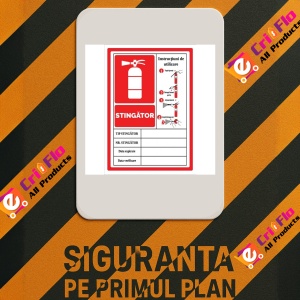 Indicator Semn cu instructiuni de utilizare stingator, Sticker autocolant - Img 3