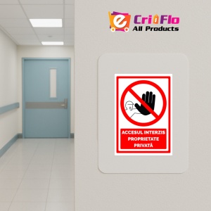 Indicator Semn de accesul interzis proprietate privata, Sticker autocolant - Img 5