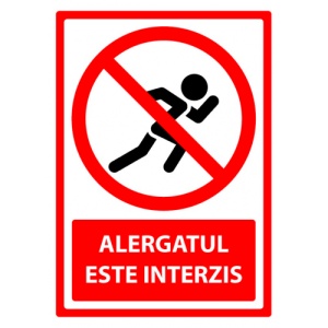 Indicator Semn de alergatul interzis, Sticker autocolant