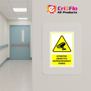 Indicator Semn de avertizare pentru obiectiv supravegheat video, Sticker autocolant - Img 5