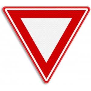 Indicator semn de circulatie cedeaza trecerea, Sticker autocolant