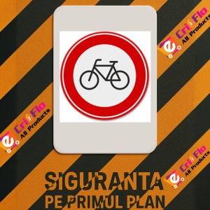 Indicator Semn de circulatie interzis pentru biciclete, Sticker autocolant - Img 3