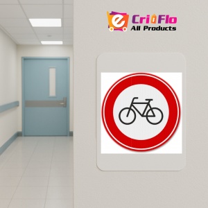 Indicator Semn de circulatie interzis pentru biciclete, Sticker autocolant - Img 5