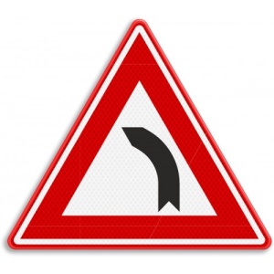 Indicator Semn de circulatie viraj stanga, Sticker autocolant