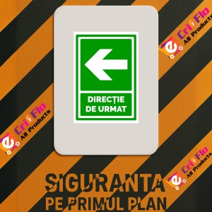Indicator Semn de directie cu sageata de evacuare in stanga, Sticker autocolant - Img 3