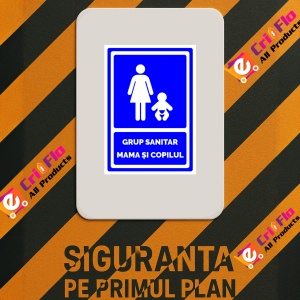 Indicator Semn de grup sanitar mama si copil, Sticker autocolant - Img 3