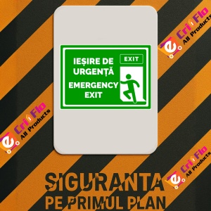 Indicator Semn de iesire de urgenta emergency exit, Sticker autocolant - Img 3