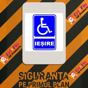 Indicator Semn de iesire pentru persoane cu handicap, Sticker autocolant - Img 3