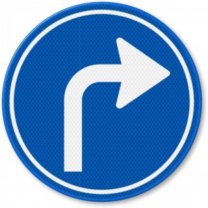 Indicator Semn de obligatoriu sensul de circulatie dreapta, Sticker autocolant