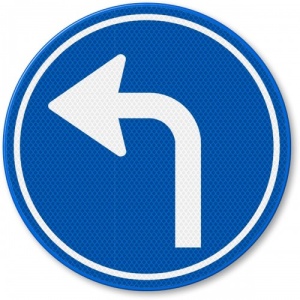 Indicator Semn de obligatoriu sensul de circulatie in stanga, Sticker autocolant