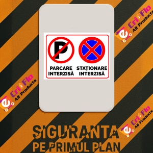 Indicator Semn de parcare interzisa si stationare interzisa, Sticker autocolant - Img 3
