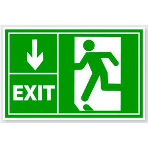 Indicator Semn de prim ajutor exit stanga jos, Sticker autocolant