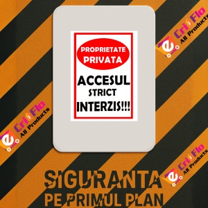 Indicator Semn de proprietate privata si accesul strict interzis, Sticker autocolant - Img 3
