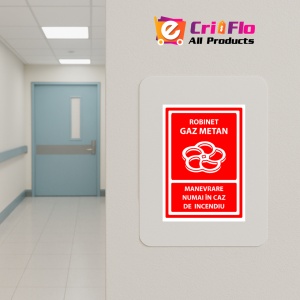 Indicator Semn de robinet cu gaz metan, Sticker autocolant - Img 5