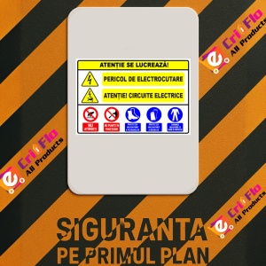 Indicator Semn de santier atentie se lucreaza, Sticker autocolant - Img 3