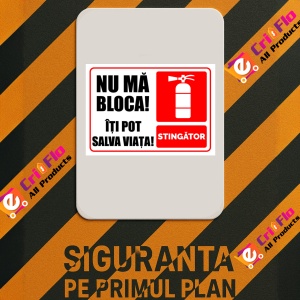 Indicator Semn de stingator nu ma bloca iti pot salva viata, Sticker autocolant - Img 3