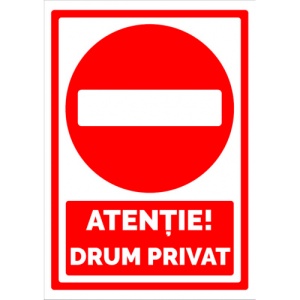 Indicator Semn drum privat, Sticker autocolant