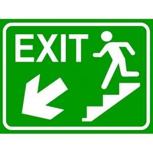 Indicator Semn exit pentru scari in stanga in jos, Sticker autocolant