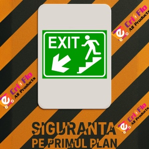 Indicator Semn exit pentru scari in stanga in jos, Sticker autocolant - Img 3