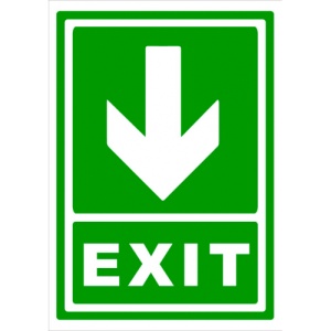 Indicator Semn exit spre directie in jos, Sticker autocolant