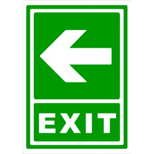 Indicator Semn exit spre directie in stanga, Sticker autocolant