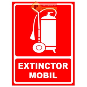 Indicator Semn extinctor mobil, Sticker autocolant