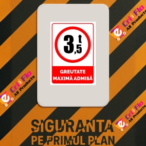Indicator Semn greutate maxima admisa de 3,5 t, Sticker autocolant - Img 3