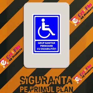 Indicator Semn grup sanitar persoane cu handicap, Sticker autocolant - Img 3