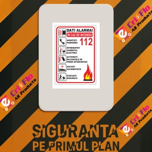 Indicator Semn in caz de incendiu, Sticker autocolant - Img 3