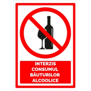 Indicator Semn interzis consumul bauturilor alcoolice, Sticker autocolant