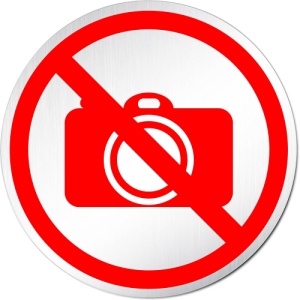 Indicator Semn interzis fotografiatul, Sticker autocolant