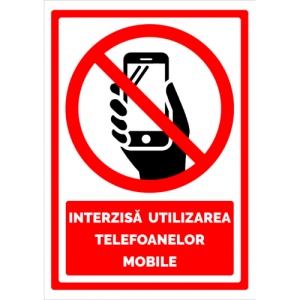 Indicator Semn interzisa utilizarea telefoanelor mobile, Sticker autocolant