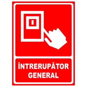 Indicator Semn intrerupator general, Sticker autocolant