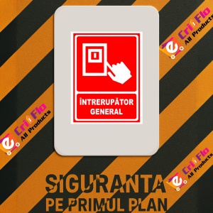Indicator Semn intrerupator general, Sticker autocolant - Img 3