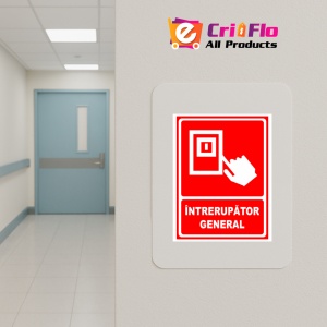 Indicator Semn intrerupator general, Sticker autocolant - Img 5