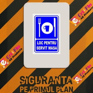 Indicator Semn loc pentru servit masa, Sticker autocolant - Img 3