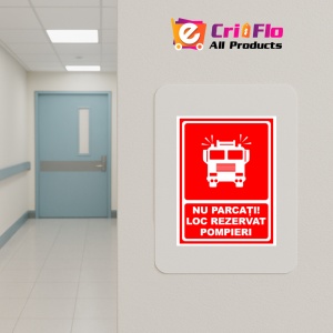 Indicator Semn nu parcati loc rezervat pompieri, Sticker autocolant - Img 5