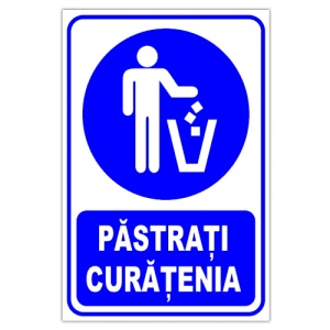 Indicator Semn pastrati curatenia, Sticker autocolant