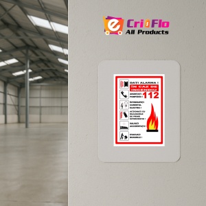 Indicator Semn pentru alarma in caz de incendiu, Sticker autocolant - Img 4