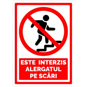 Indicator Semn pentru alergatul pe scari, Sticker autocolant