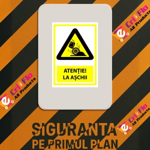 Indicator Semn pentru atentie la aschii, Sticker autocolant - Img 3