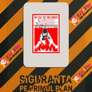 Indicator Semn pentru caz de incendiu si anuntarea pompieri, Sticker autocolant - Img 3