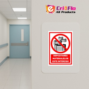 Indicator Semn pentru depozitarea materialelor este interzisa, Sticker autocolant - Img 5