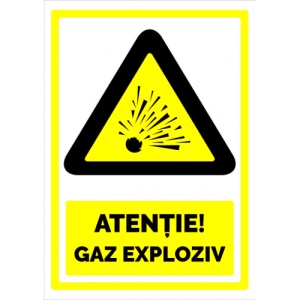 Indicator Semn pentru gaz exploziv, Sticker autocolant